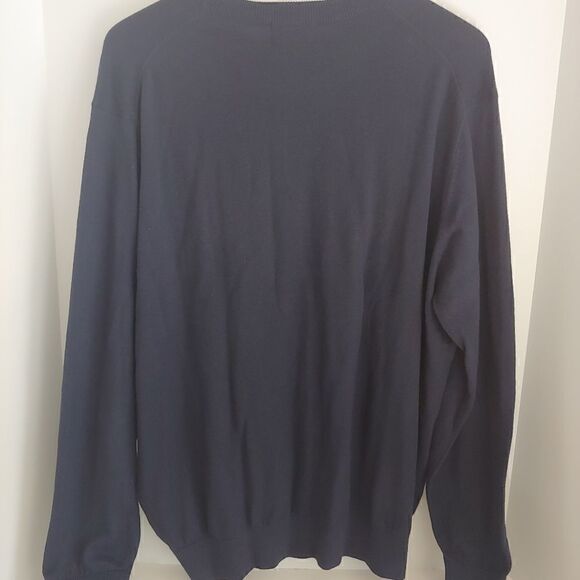 Orvis Mens Cotton/Silk/Cashmere Blend Crewneck Sweater Navy Blue Size L - Picture 3 of 6
